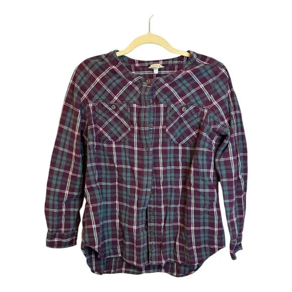 Duluth Trading Co Shirt Women's Size Medium Free Swingin tunic Plaid - Picture 1 of 3